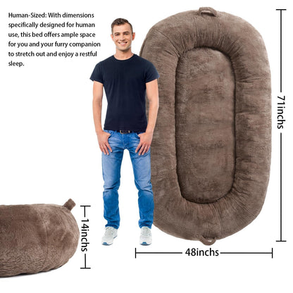 Grand panier pour chien lavable, taille humaine, avec housse amovible