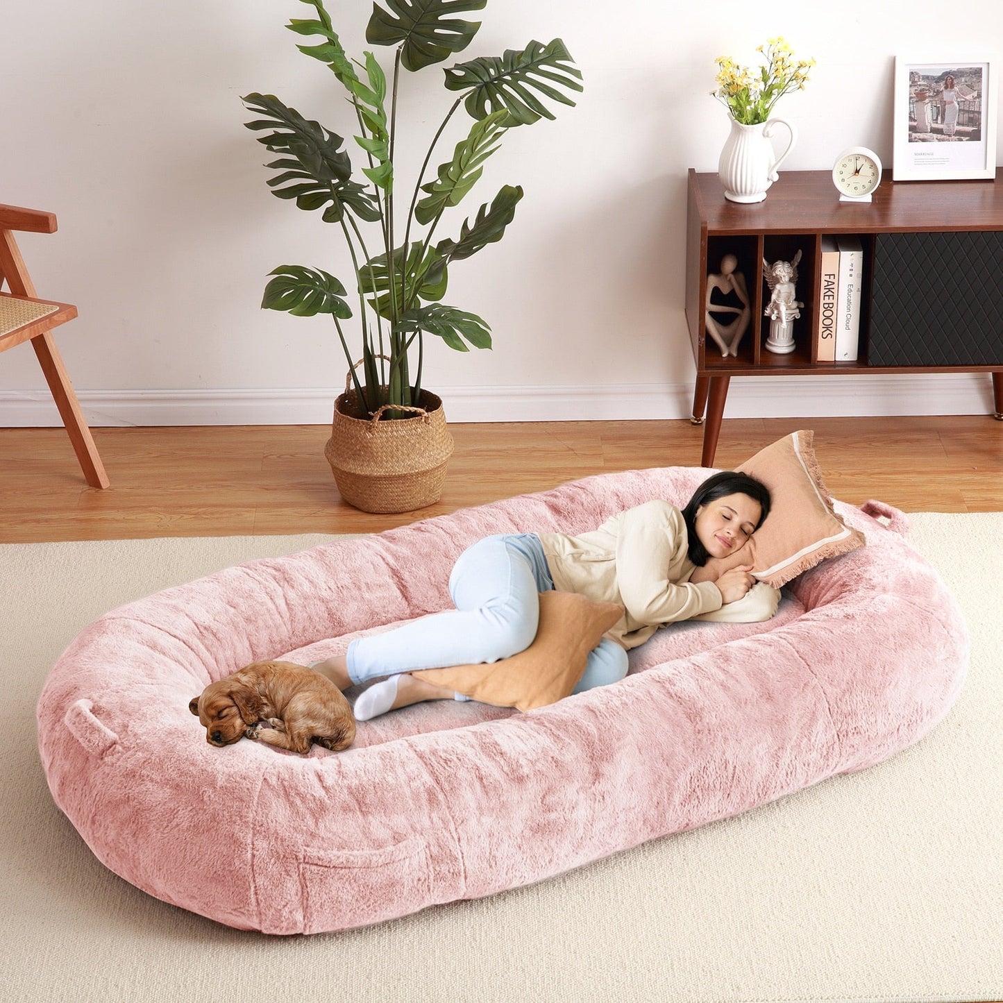 Grand panier pour chien lavable, taille humaine, avec housse amovible