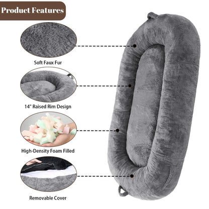 Grand panier pour chien lavable, taille humaine, avec housse amovible