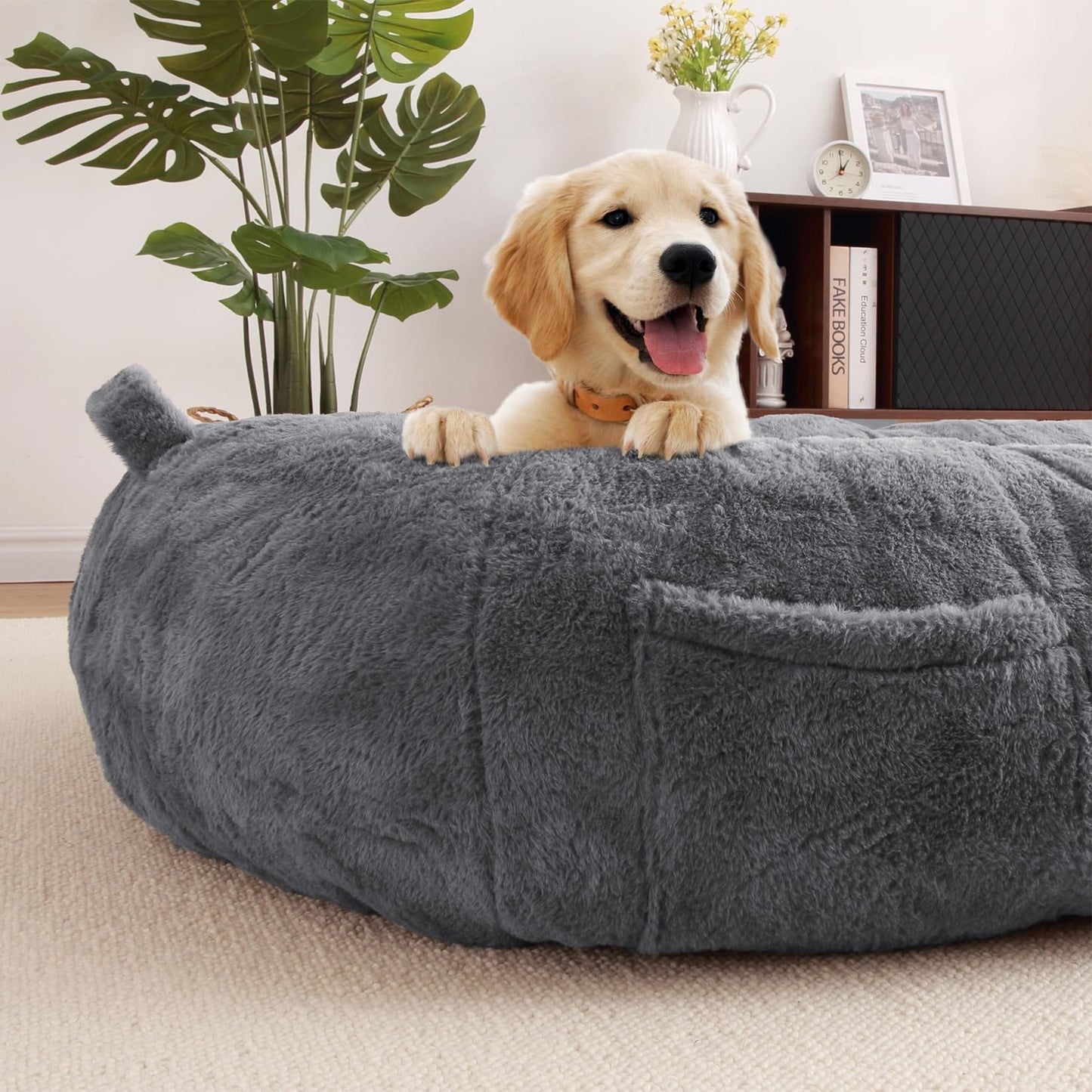 Grand panier pour chien lavable, taille humaine, avec housse amovible