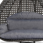 LeisureMod 2 Person Hanging Egg Chair with Stand - Outdoor/Indoor Rattan Wicker Patio Swing Hammock Lounger with Cushions
