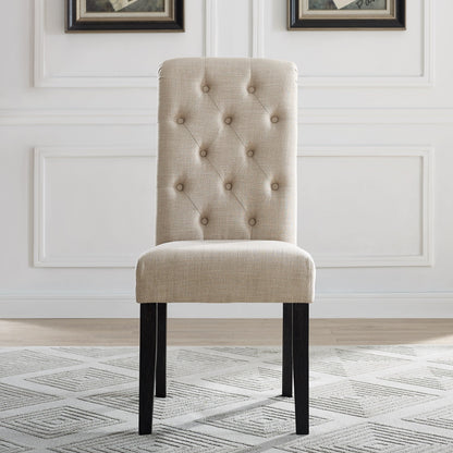 Chaise de salle à manger capitonnée en bois massif Leviton de Roundhill Furniture (lot de 2)