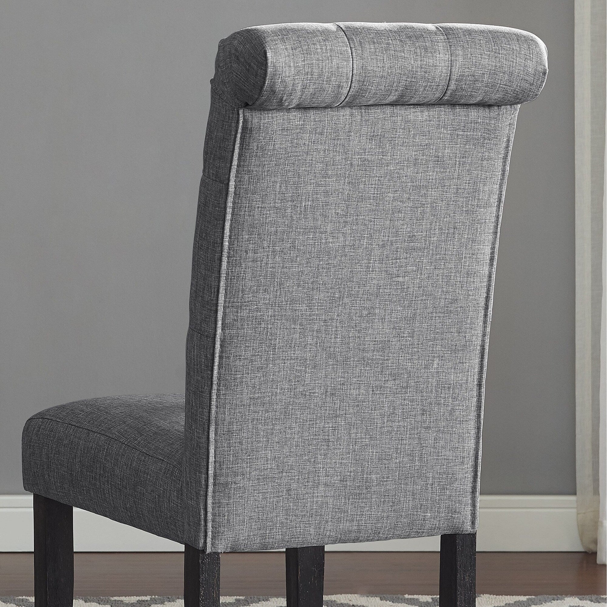 Roundhill Furniture Leviton Solid Wood Tufted Dining Chair (Set of 2)