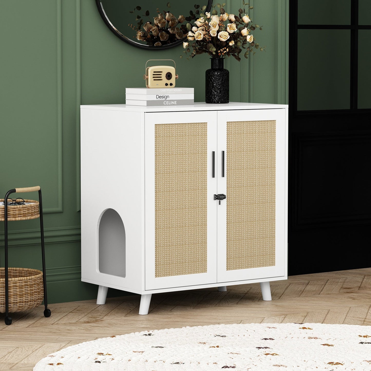 Enceinte de bac à litière pour chat Meubles Table d'appoint Canapé Table