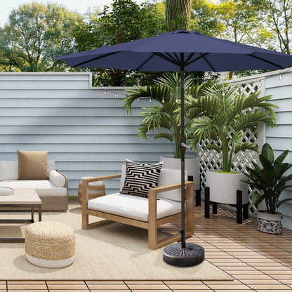 Lopes 9-foot Patio Umbrella with Bronze Finish Base Weight Stand Included