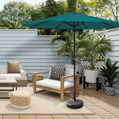 Lopes 9-foot Patio Umbrella with Bronze Finish Base Weight Stand Included