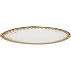 Lorren Home Trends Gold and Blue Accent 57-piece Porcelain Dinnerware Set