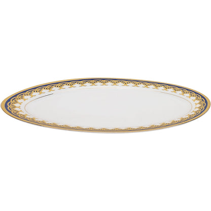 Lorren Home Trends Gold and Blue Accent 57-piece Porcelain Dinnerware Set