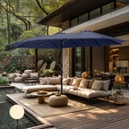 MAISON ARTS 15ft Double-Sided Patio Extra Large Twin Umbrella with Base Included