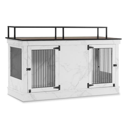 Meuble TV pour cage à chien Mcombo, grand format, niche en bois avec doubles portes, modèle 1861
