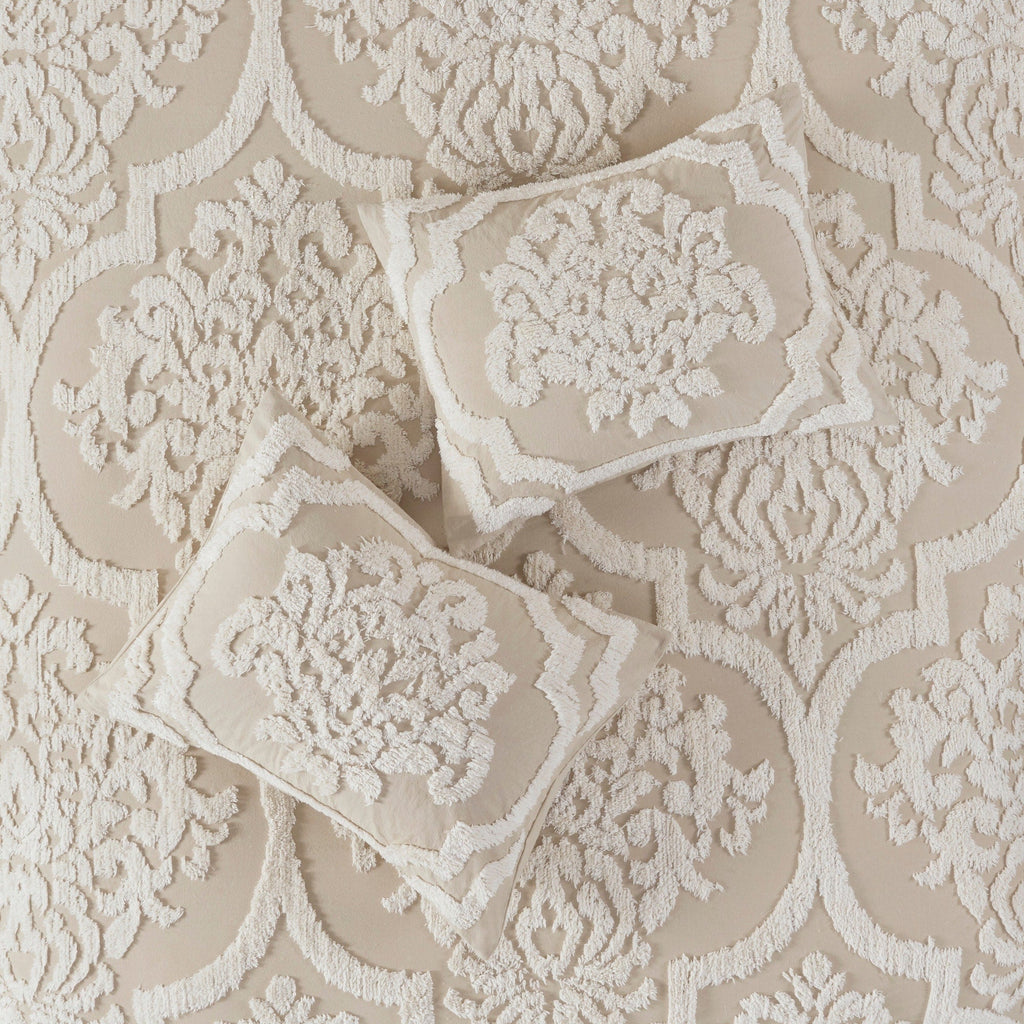 Madison Park Aeriela Tufted Cotton Chenille Damask Comforter Set