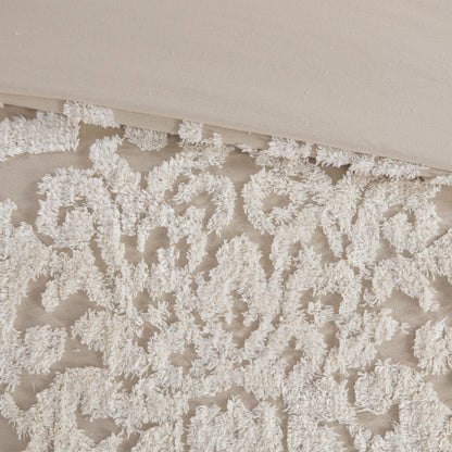 Parure de couette Madison Park Aeriela en coton chenille touffeté damassé