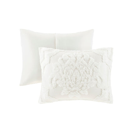 Parure de couette Madison Park Aeriela en coton chenille touffeté damassé