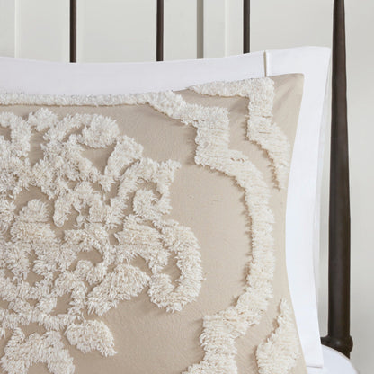 Parure de couette Madison Park Aeriela en coton chenille touffeté damassé