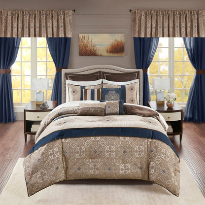 Madison Park Essentials Parker Jacquard Brodé 24 Pièces Chambre dans un Sac