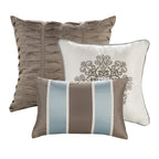 Madison Park Lorraine Blue Jacquard 7-Piece Comforter Set