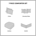 Madison Park Pacific Grove 7 Piece Cotton Sateen Comforter Set