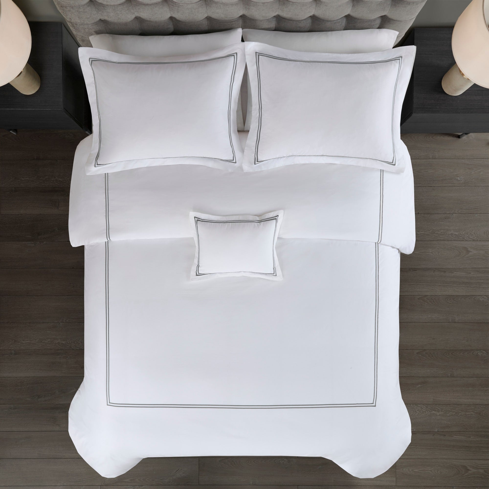 Madison Park Signature 500 Thread Count Luxury Collection 100% Cotton Sateen Embroidered Duvet Cover Set