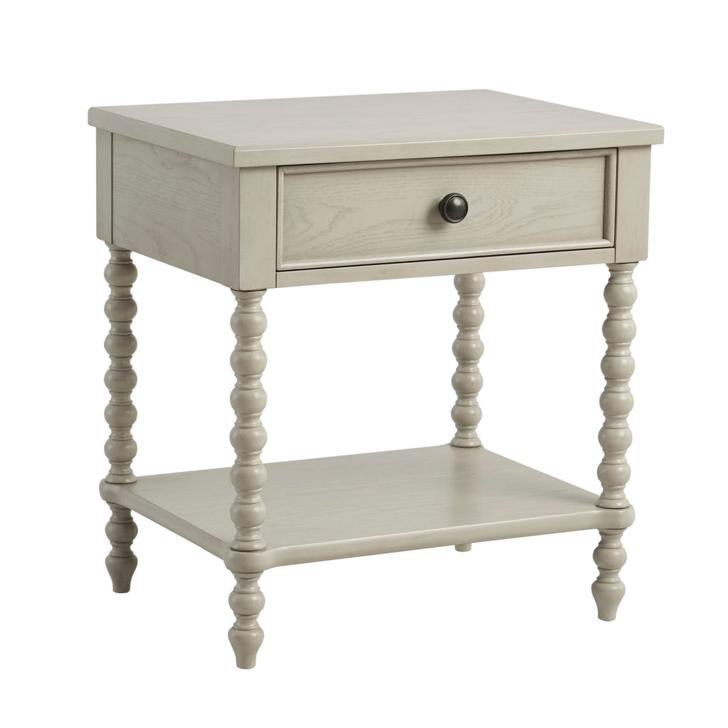 Madison Park Signature Beckett Turned Wood Spindle Nightstand with Drawer & Shelf
