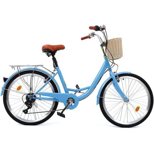 Vélo de croisière Moasis24/26 à 7 vitesses, vélo à cadre réglable, vélo de trajet