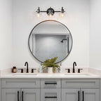 Modern Gold 3-Light Bathroom Vanity Light Orb Glass Wall Sconce
