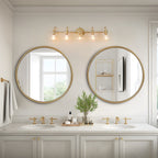 Modern Gold 3-Light Bathroom Vanity Light Orb Glass Wall Sconce