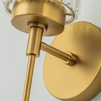 Modern Gold Dimmable Wall Light Glam Cylinder Bathroom Crystal Vanity Light Wall Sconces
