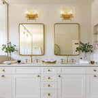 Modern Gold Dimmable Wall Light Glam Cylinder Bathroom Crystal Vanity Light Wall Sconces
