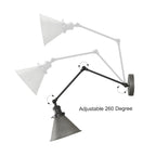 Set of 2 Modern Adjustable Swing Arm Lights Plug-in Hardwire Wall Sconces