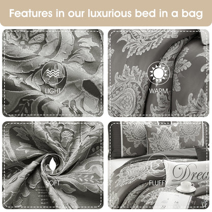 Ensemble de couette traditionnelle damassée Nanshing Tiana 7 pièces