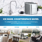 Newair 26 lbs. Countertop Ice Maker, Portable and Lightweight, Intuitive Control, Large or Small Ice Size, BPA Free Parts