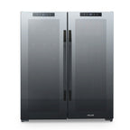 Newair Wine and Beverage Refrigerator, 18 Bottles & 59 Cans, Dual Temperature Zones, Freestanding, Digital Temperature Control