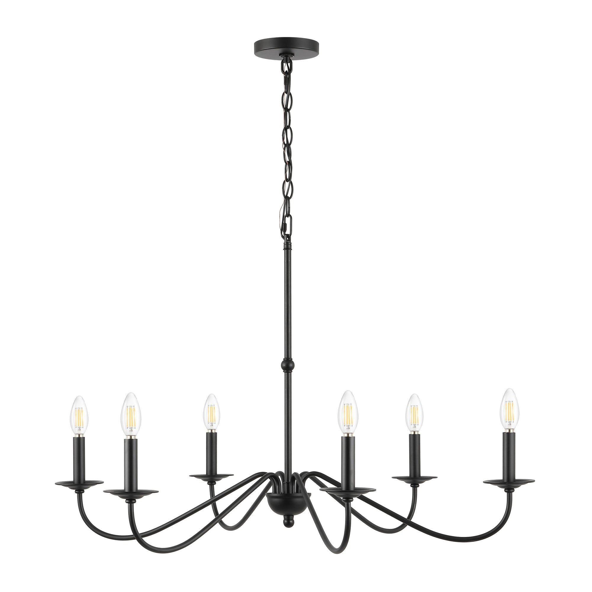 34.75 6-Light Iron LED Chandelier, by JONATHAN Y