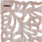 Norma Floral Hand Carved Natural Wooden 48x28-inch 3-Panel Wall Art