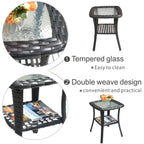 OVIOS 8-piece Patio Wicker Furniture Swivel Chair Set