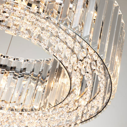 Lustre rond moderne en cristal OYIPRO 6/8/12 lumières en forme de tambour pour îlot de cuisine