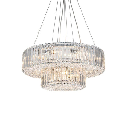 Lustre rond moderne en cristal OYIPRO 6/8/12 lumières en forme de tambour pour îlot de cuisine