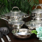 Oster Ridgewell 13 piece Stainless Steel Belly Shape Cookware Set