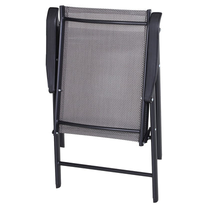 Ensemble de 4 chaises de patio pliantes Outsunny au design simple et chic, confortables pour la terrasse, le jardin, la cour et les voyages