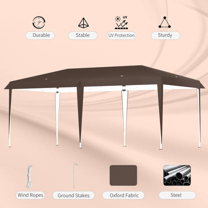 Auvent pop-up robuste Outsunny avec cadre robuste, toit anti-UV et sac de transport pour terrasse, jardin, plage et arrière-cour
