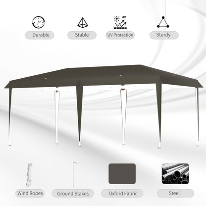 Auvent pop-up robuste Outsunny avec cadre robuste, toit anti-UV et sac de transport pour terrasse, jardin, plage et arrière-cour