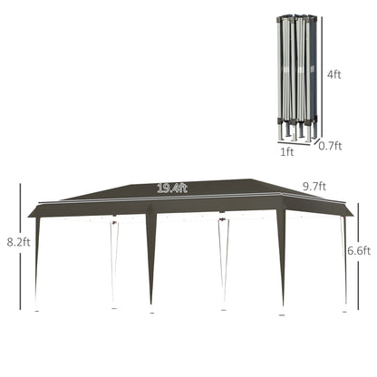 Auvent pop-up robuste Outsunny avec cadre robuste, toit anti-UV et sac de transport pour terrasse, jardin, plage et arrière-cour