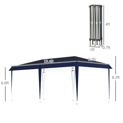 Auvent pop-up robuste Outsunny avec cadre robuste, toit anti-UV et sac de transport pour terrasse, jardin, plage et arrière-cour