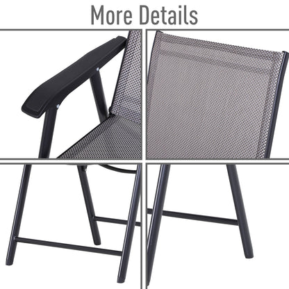 Ensemble de 4 chaises de patio pliantes Outsunny au design simple et chic, confortables pour la terrasse, le jardin, la cour et les voyages