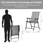 Outsunny 4-piece Folding Patio Chair Set with a Simple & Chic Design, Comfortable for the Deck, Garden, Yard & Travel