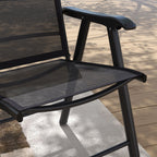Outsunny 4-piece Folding Patio Chair Set with a Simple & Chic Design, Comfortable for the Deck, Garden, Yard & Travel