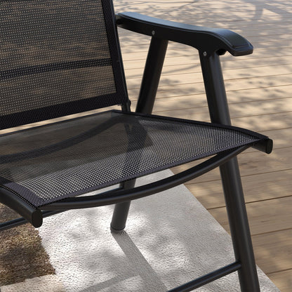 Ensemble de 4 chaises de patio pliantes Outsunny au design simple et chic, confortables pour la terrasse, le jardin, la cour et les voyages