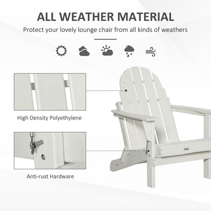 Chaise pliante Adirondack Outsunny, chaises de plage pliantes en plastique PEHD pour terrasse et jardin
