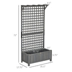 Outsunny Wood Planter with Trellis, Raised Garden Bed for Climbing Plants w/ Drainage Holes and Roof