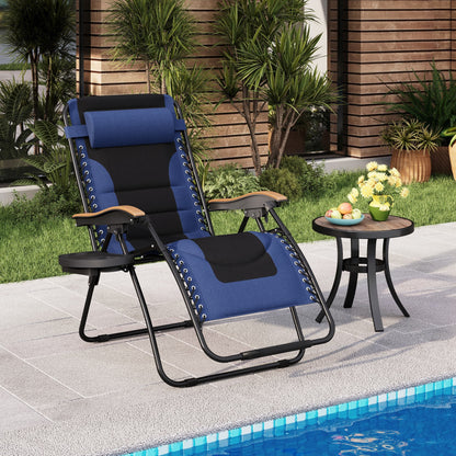 Fauteuil de salon surdimensionné XL rembourré à gravité zéro, accoudoirs larges, inclinable et réglable avec porte-gobelet - N/A